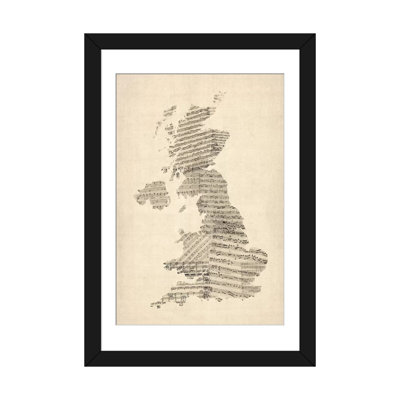 «Great Britain Music Map II» par Michael Tompsett, impression sur toile