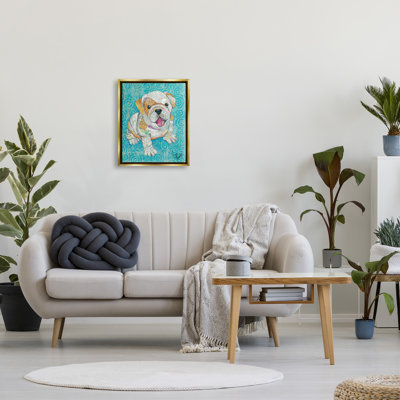 «Puppy Dog Swirl Pattern Mixed Ephemera Collage» par Lisa Morales - peinture sur toile tendue
