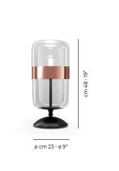 Futura Table Lamp, Crystal Copper, 19" H x 9" W x 9" D