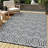 Modern Geometric Outdoor Door Mat - Durable Plastic Rug, Low Pile, Easy to Clean, Portable, Ideal for Patio or Garden, 8*10ft(244*305cm)-912610431-912610429