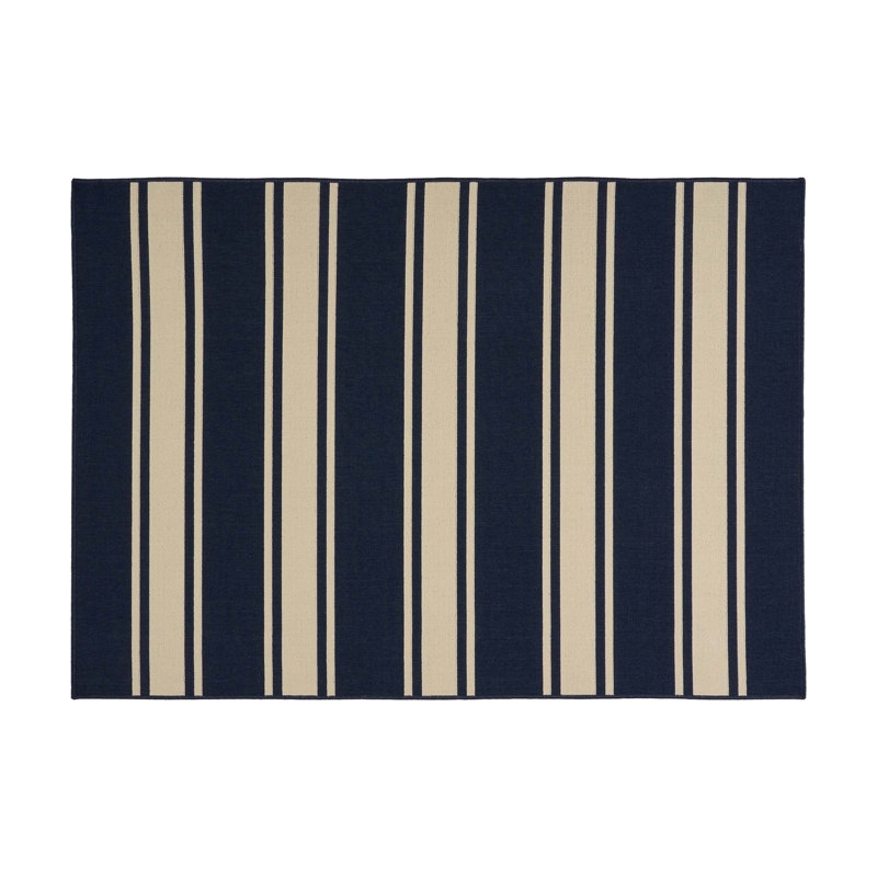 Navy Rectangle Polypropylene 5'3" X 7' Rug