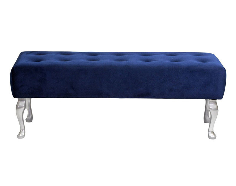 Glamour Upholstered Bench, Dark Blue