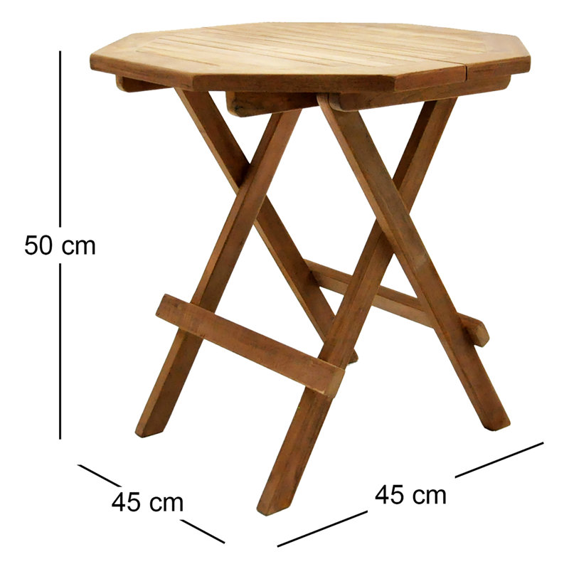 Juliano Teak Folding Outdoor Side Table , 45cm cm W 45cm cm D