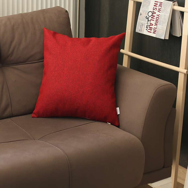Housse de coussin en polyester , Rouge, Housse de coussin seulement - sans coussin, 16 po x 16 po