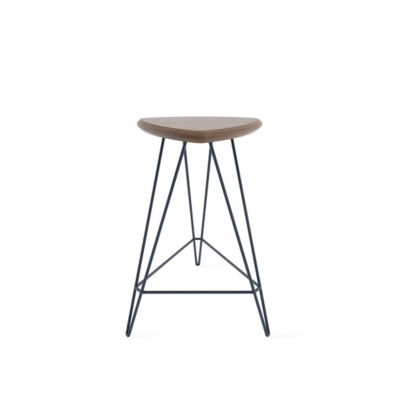 Tabouret en bois massif Madison, Noyer américain, Tabouret de comptoir (assise de 26 po de hauteur), Bleu marine
