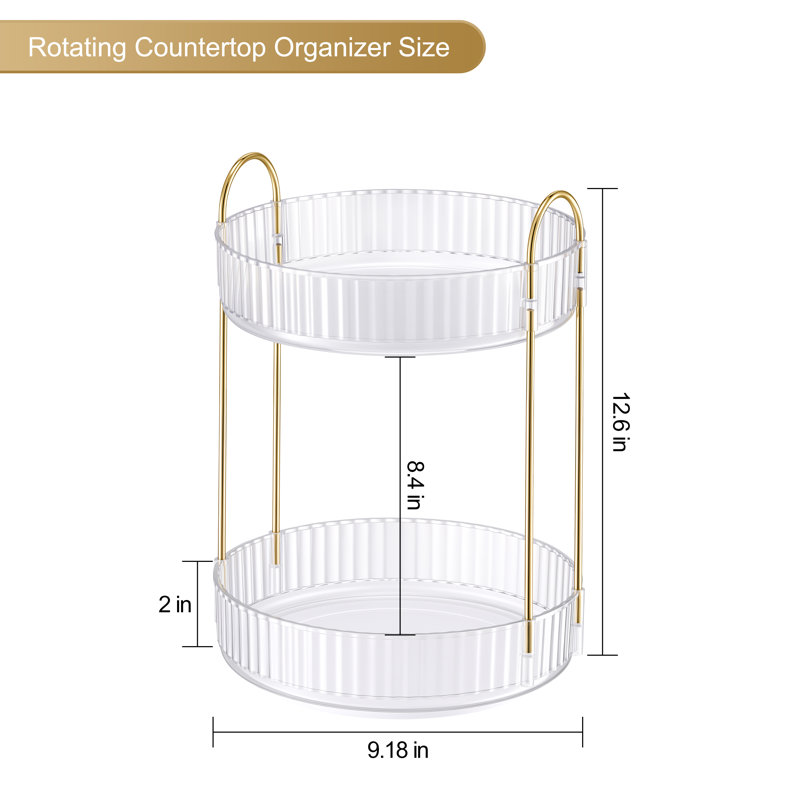 Sorbus 2-Tier Rotating Bathroom Countertop Organizer, Clear Vanity Storage for Makeup, Skincare, Cosmetics & Toiletries
