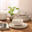 Ensemble de vaisselle Gibson Elite Abbey Circle 12 pièces (service pour 4) assiettes et bols en grès céramique-123807744