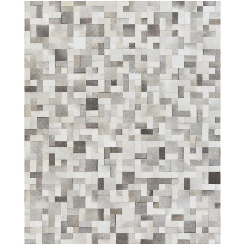 Julije Cowhide Geometric Indoor Rug, Rectangle 8' x 10'