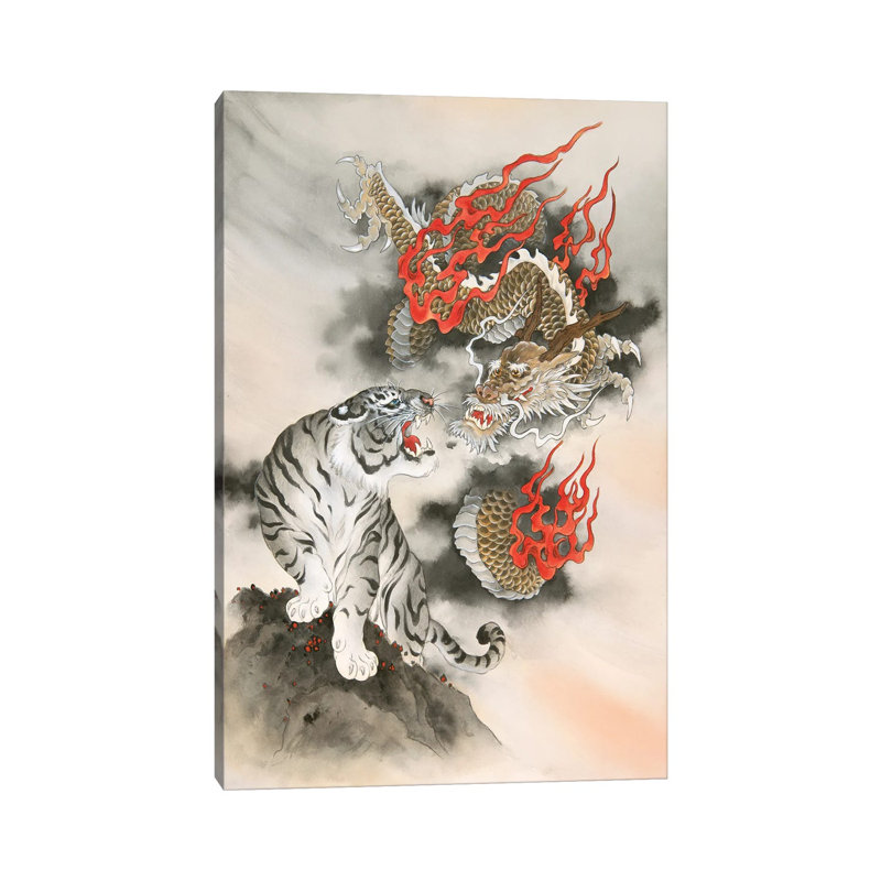 Guardians Of The East And West - Painting on Canvas, 66.04 cm H x 45.72 cm W x 1.91 cm D, Wrapped Canvas