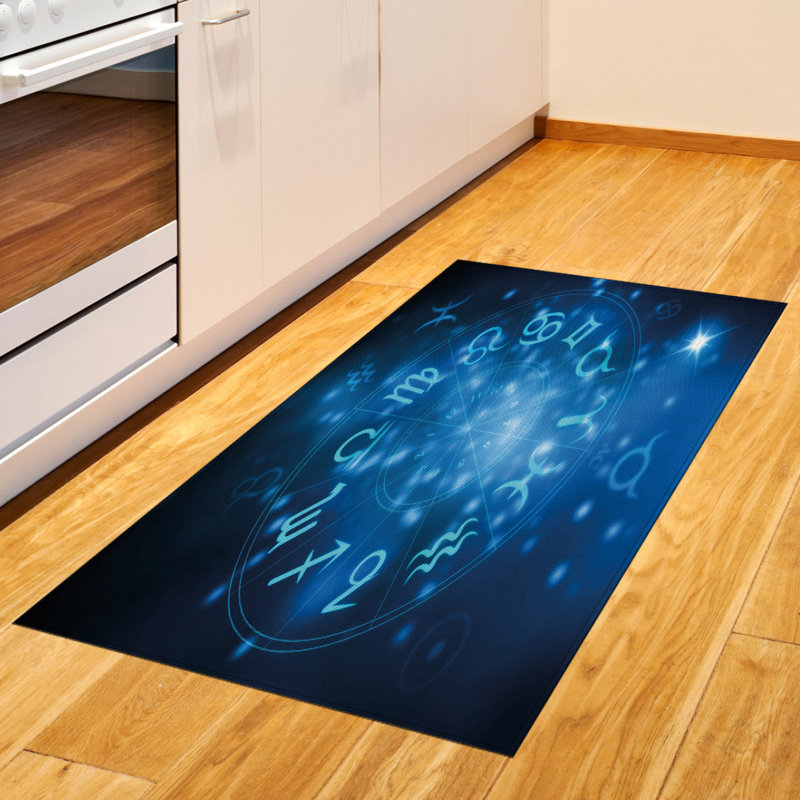 Tapis décoratif à longues fibres en polyester à haute densité Astrology, Rectangle 2 pi 7 po x 5 pi