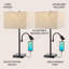 Ensemble de lampes de table en bronze 25,5 "avec USB Zenah