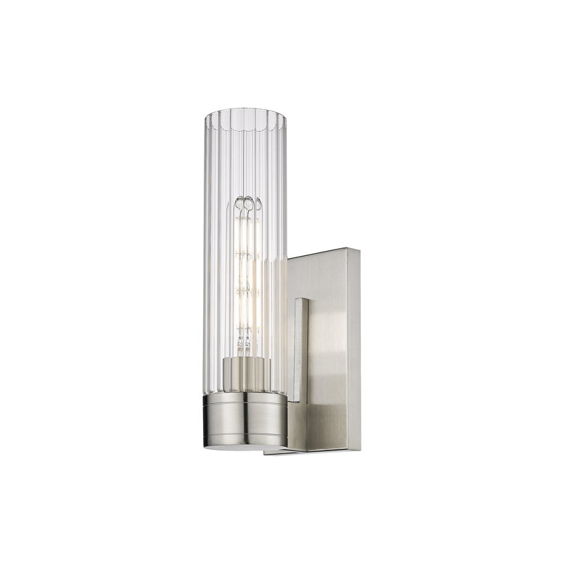 Applique murale 11 po Empire, Transparent, H 12,63 po x l 5,5 po x P 3,13 po, Nickel satiné