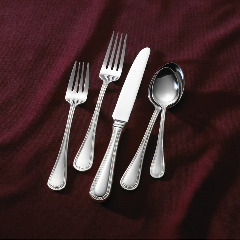 Wallace Wallace Continental Bead Stainless-Steel 65-Piece Boxed Flatware Set, Service for 12