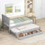 Lit plateforme simple avec lit gigogne et tiroir, fabrication en pin gris, créer un espace de rangement élégant et fonctionnel, maximiser l'attrait-1822798501