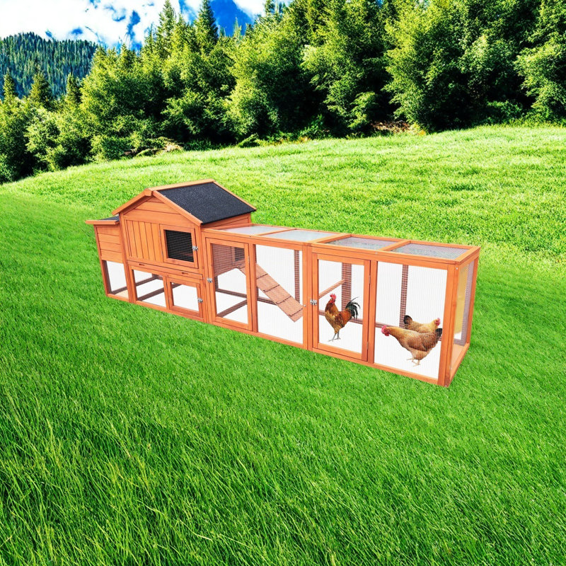 Chicken Coop For Outdoor, Large Outdoor Rabbit Hutch Wooden Hen House, Natural