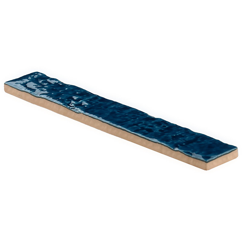 Wabi Sabi 1.5x 9 Crackled Glossy Ceramic Subway Wall Tile, Navy