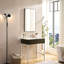 Miroir de salle de bain mural carré 60 po x 22 po, style moderne, support, miroir de 60 po x 22 po à fixation flottante, cadre rouille, angle de suspension de 360 degrés-888457658