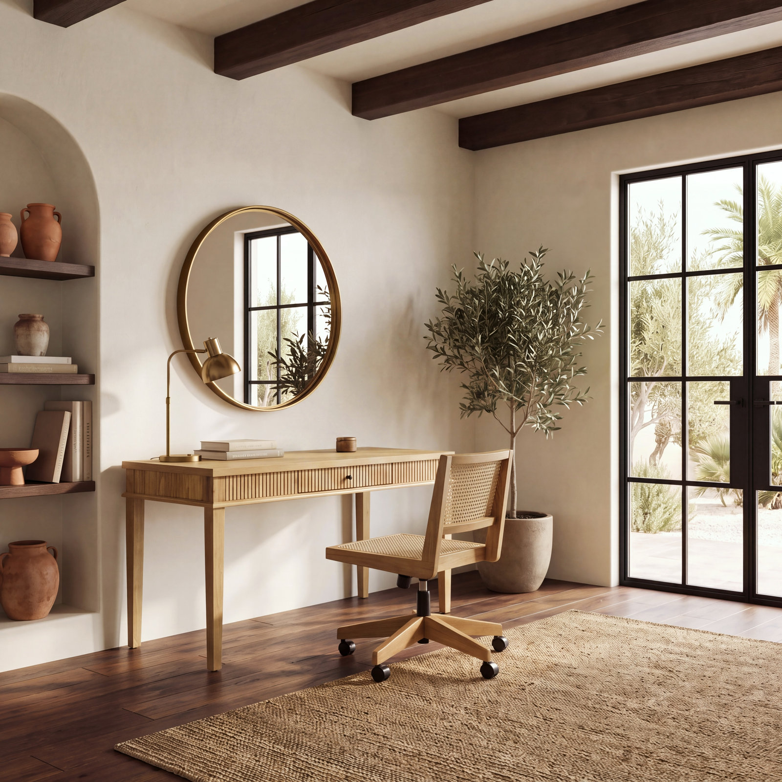 Haden 60" Writing Desk, Greige Oak
