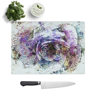 Tempered Glass Rose Chopping Board