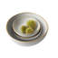 Gold Stone White Stoneware Salad Bowl