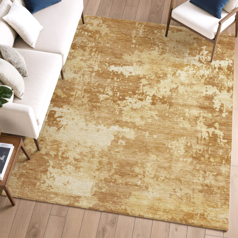 Premium Machine Washable Mayfield AMF2142 abstract Rug, 5' x 7'6", Copper