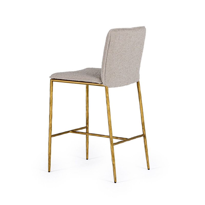 Ovando Upholstered Counter Stool with Metal Frame, Beige