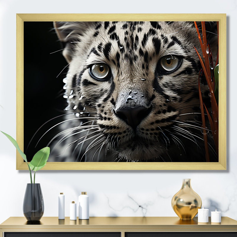 «Jungle Leopard Stalk II», reproduction sur toile, H 24 po x l 32 po x P 1 po, Cadre doré simple