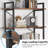 5-Tier Rustic Brown Industrial Metal Bookshelf Unit