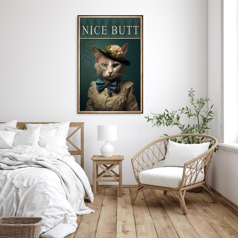 Chat avec un joli bout à bout sur toile, H 36 po x l 24 po x P 1,25 po