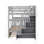 Lit superposé double au dessus d'un lit double avec escalier et lit gigogne-1782296184-1782296185