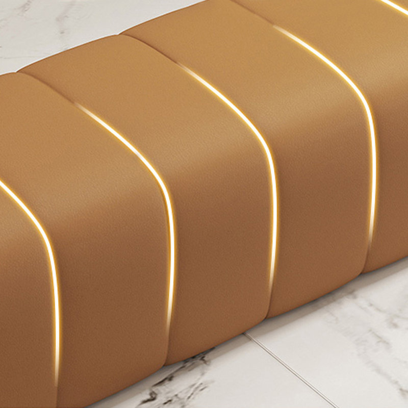 Banc avec revêtement, Brun, H 15,75 po x l 55,12 po x P 15,75 po