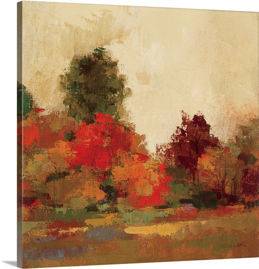 « automne forest iii » par silvia vassileva,, reproduction d’art sur toile, H 16 po x l 16 po x P 1,5 po