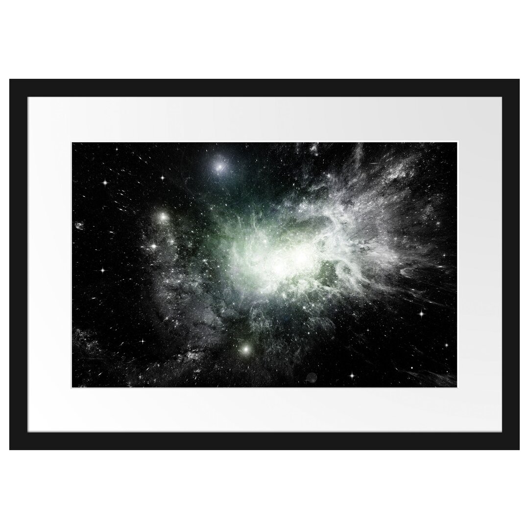 Gerahmtes Poster Ferne Galaxie im Sternenstaub