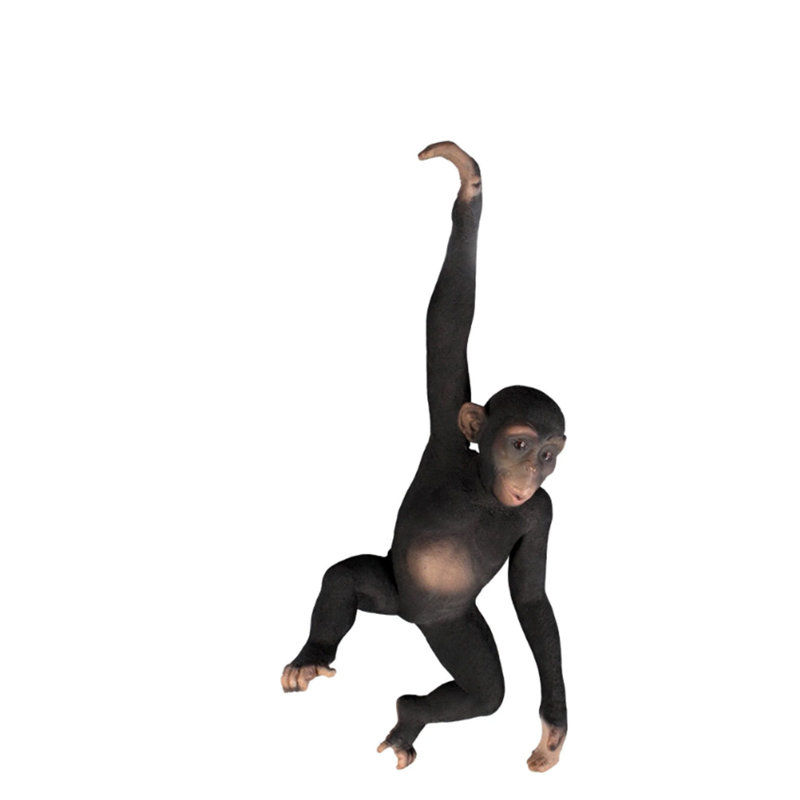 Statue de singe chimpanzé suspendu grandeur nature