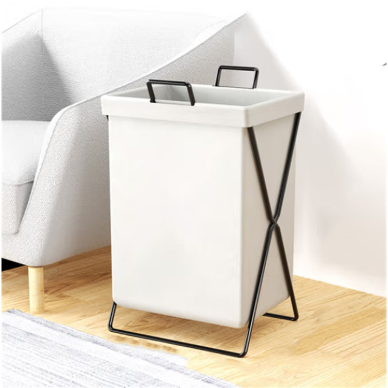 Fabric Laundry Hamper with Handles, White
