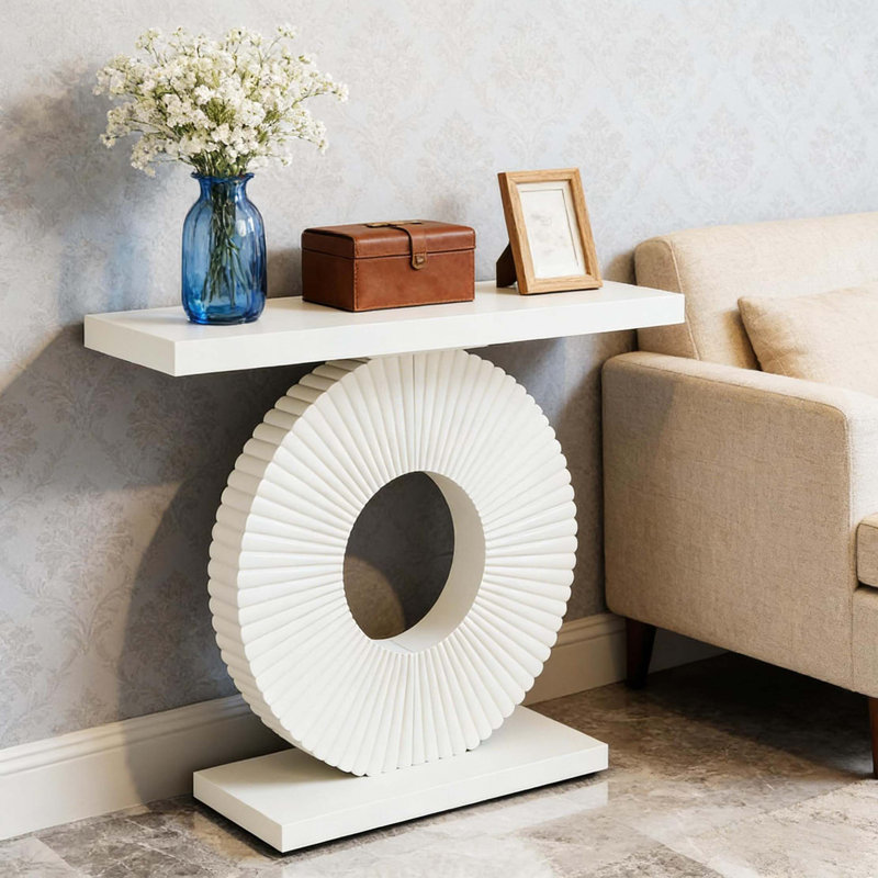Elegant Entryway Table,Sturdy Hall Table,Versatile Console Table, White