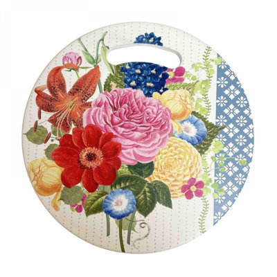 Burst Of Flowers Round Handled Trivet