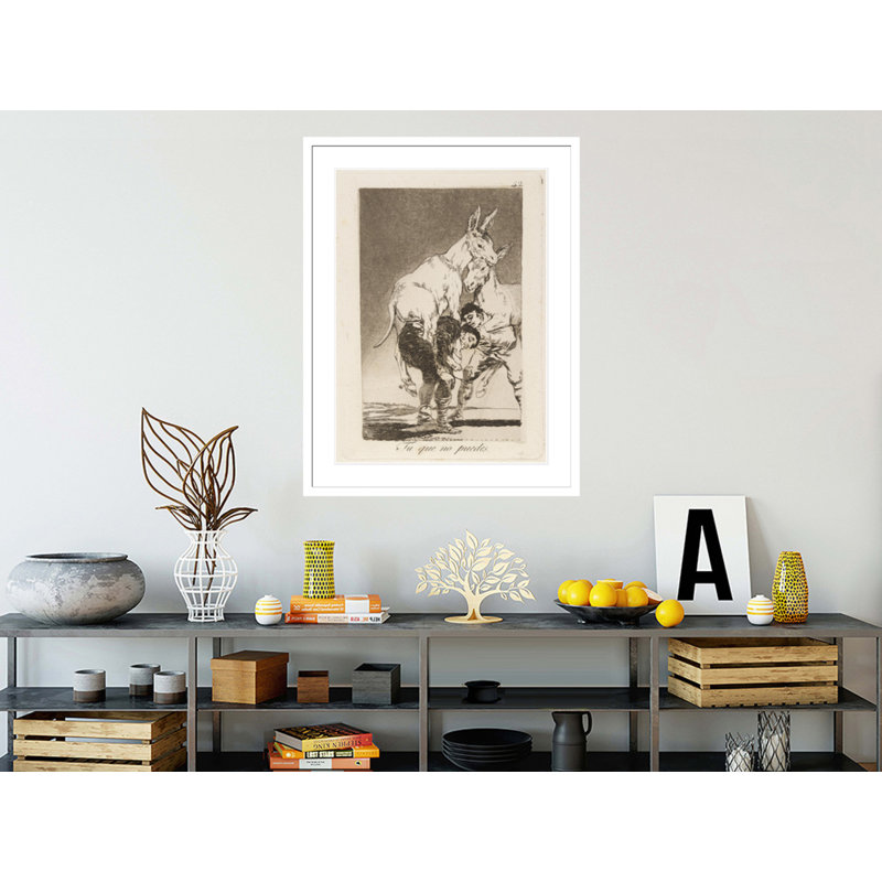Tu que no puedes. (Thou qui ne peut pas.) Par Francisco de Goya - impression giclée encadrée, H 41,5 po x l 31,49 po