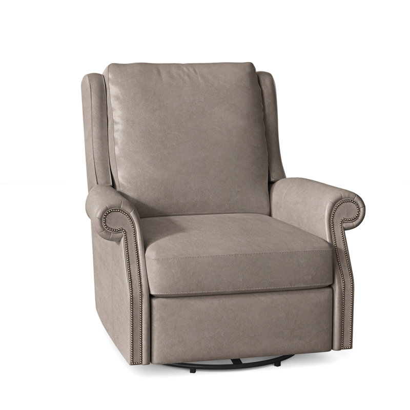 Fauteuil inclinable standard en cuir véritable de 38 po de largeur, Fauteuil oscillant pivotant avec inclinaison manue
