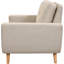 Chaise d'appoint moderne à haut dossier, tissu en lin rembourré avec pieds en bois massif - Fauteuil de lecture confortable pour le salon