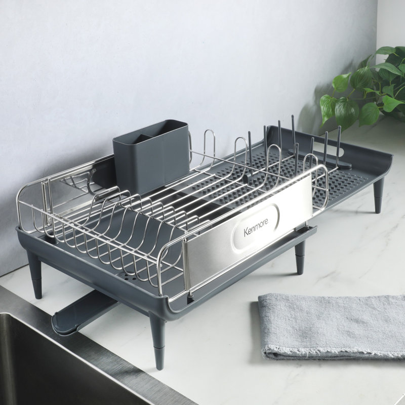 Égouttoir à vaisselle extensible résistant à la rouille avec égouttoir et panier à couverts Kenmore Loxdell