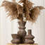 Ensemble de 3 vases en céramique bruns, vases à fleurs de style campagnard moderne pour la décoration de table de salon, centre de table rustique pour tablette, cuisine et bureau