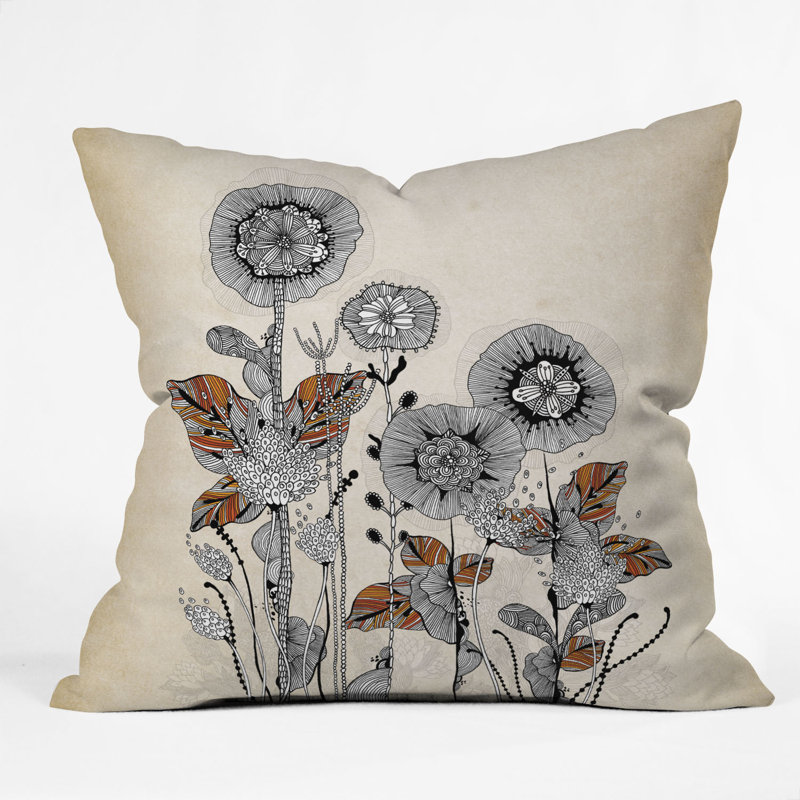 Floral Throw Pillow, 16" x 16"