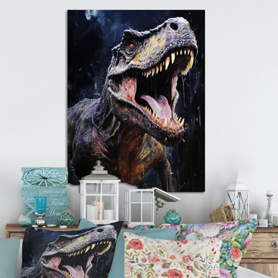 Tyrannosaure préhistorique dans la jungle - Art mural dinosaure