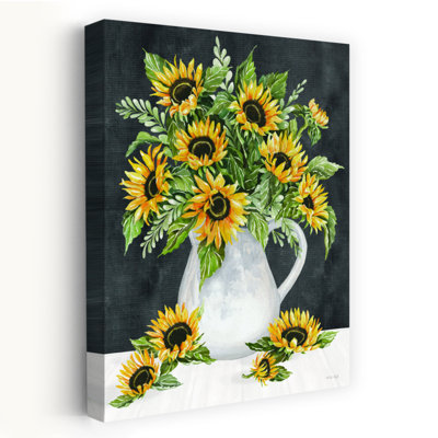 Sunflower Overflow Abstract Contemporary Sunflower Flower Landscape Art