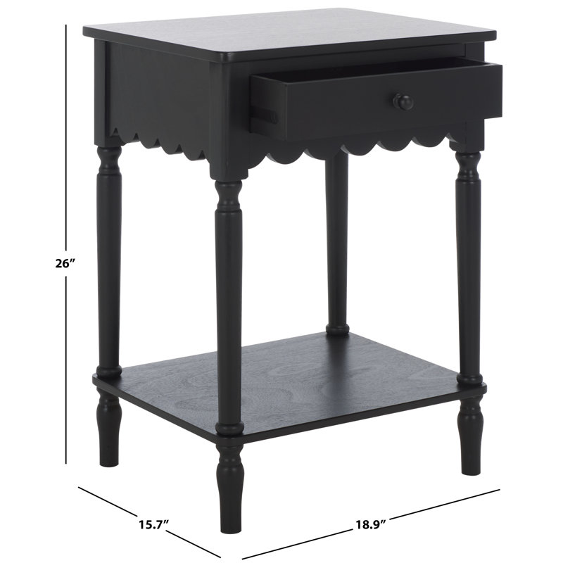 Table d'appoint Branden, Noir mat