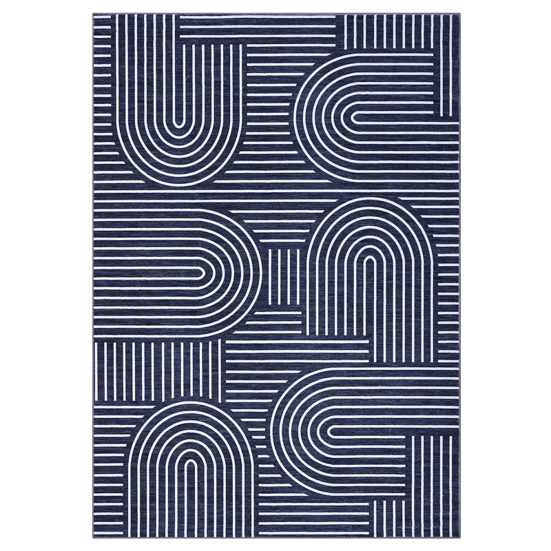 Area Rug Fashionable Arched Geometric Carpet Machine Washable Area Carpet Stain Resistant Non-Shedding Rugs for Bedroom Dining Room Home Office Family Room Playroom