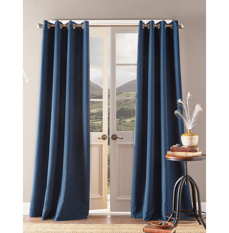 Totham Room Darkening Curtain Single Panel, 50" W x 84" L, Indigo