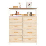Commode de chambre à coucher, commode haute avec 8 tiroirs, commode double pour rangement de chambre à coucher, design moderne, H 40,6 po x l 31,5 po x P 11,7 po, facile à assembler