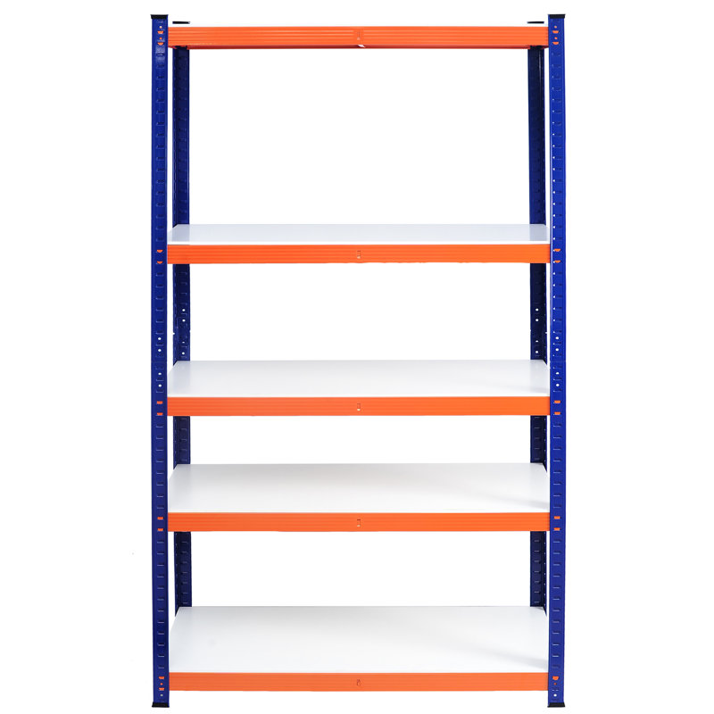 Étagère de rangement robuste de 35,4 po de largeur - H 71 po x P 15,87 po, espace de rangement dans le garage, le garde-manger, le placard, la cuisine, l'entrepôt, le sous-sol, le salon, la grande étagère orange, pour le garde-manger bleu